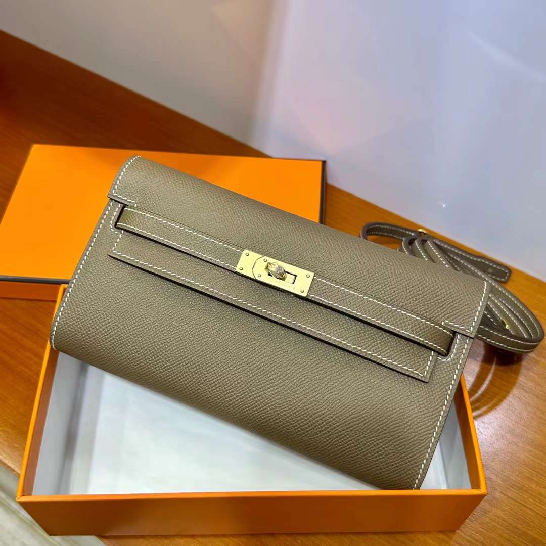 Hermès（爱马仕）Kelly to go epsom ck18 大象灰 金扣 20cm 全手工蜡线缝 ghw