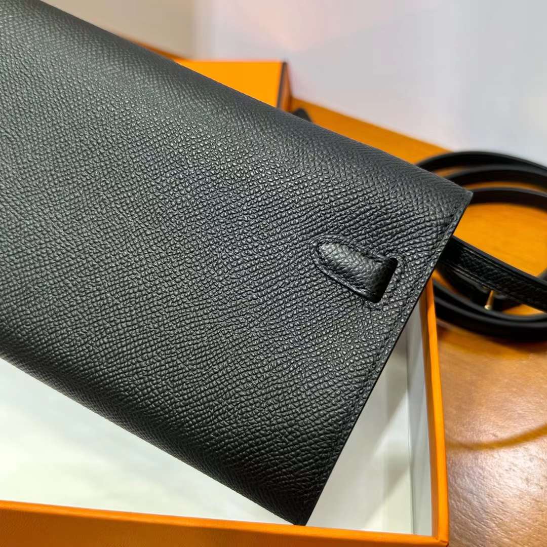 Hermès（爱马仕）Kelly to go epsom ck89 黑色 金扣 20cm 全手工蜡线缝 ghw
