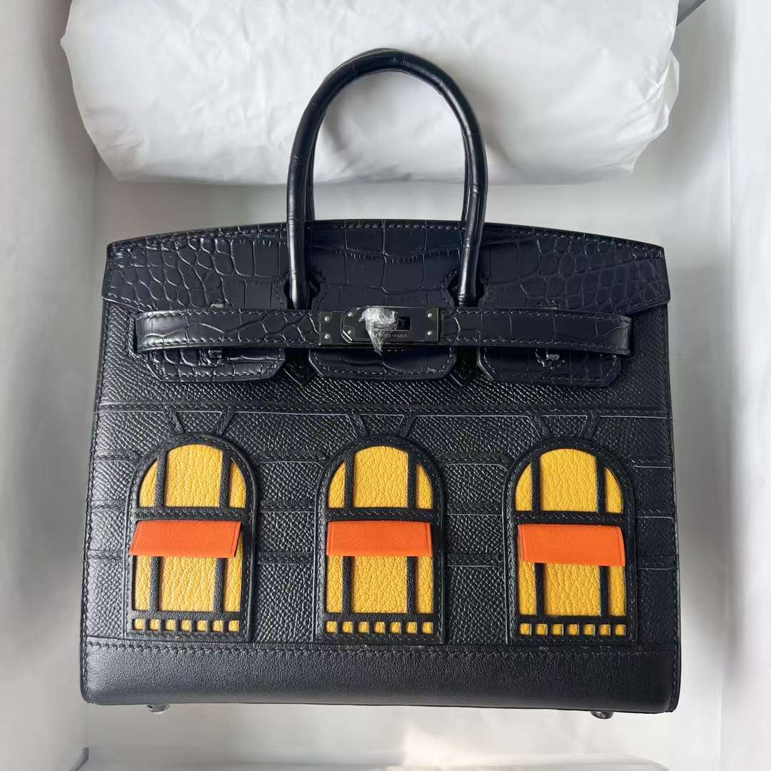 Hermès（爱马仕）Birkin 小房子 So Black 黑色 黑扣 20cm 全手工蜡线缝制