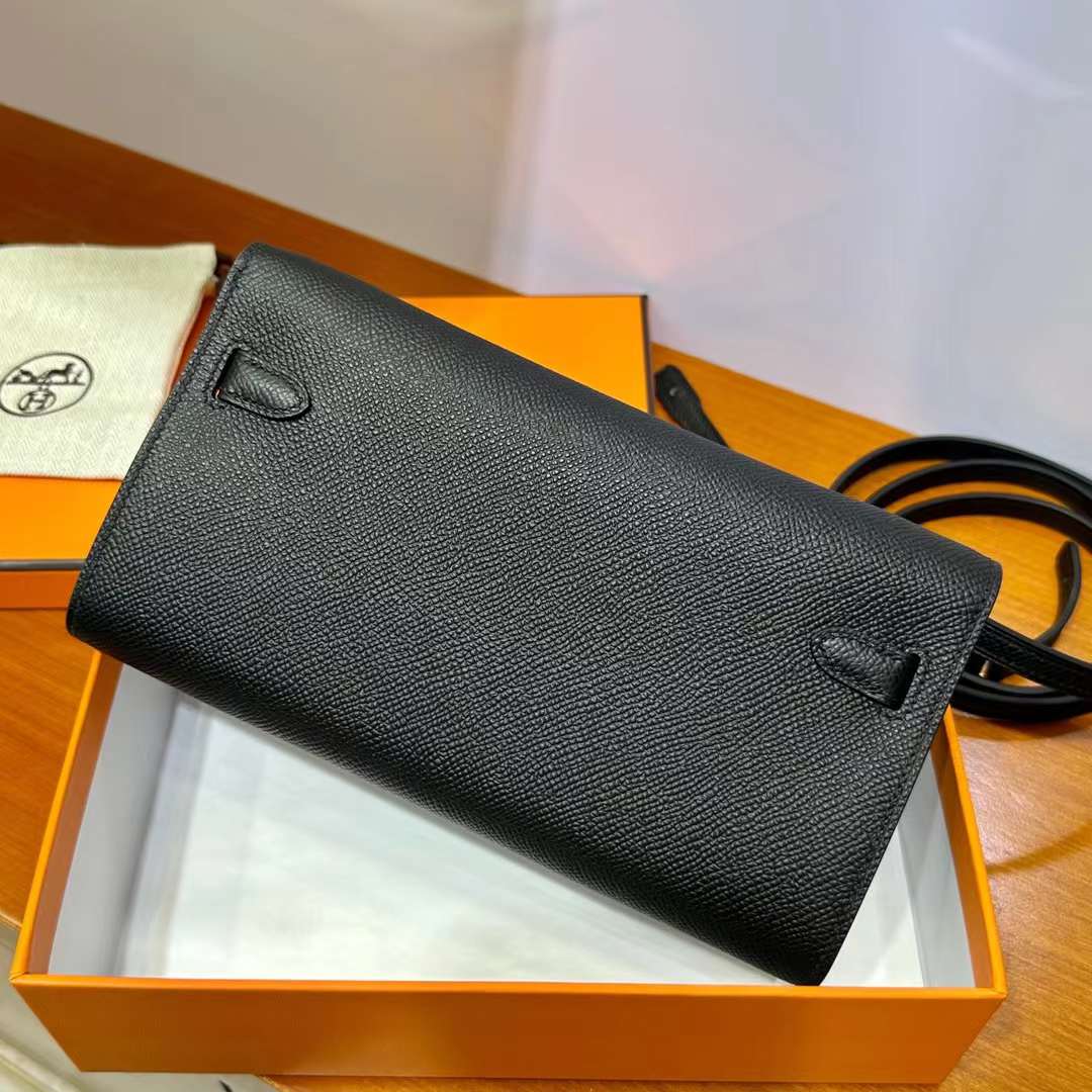 Hermès（爱马仕）Kelly to go epsom ck89 黑色 金扣 20cm 全手工蜡线缝 ghw