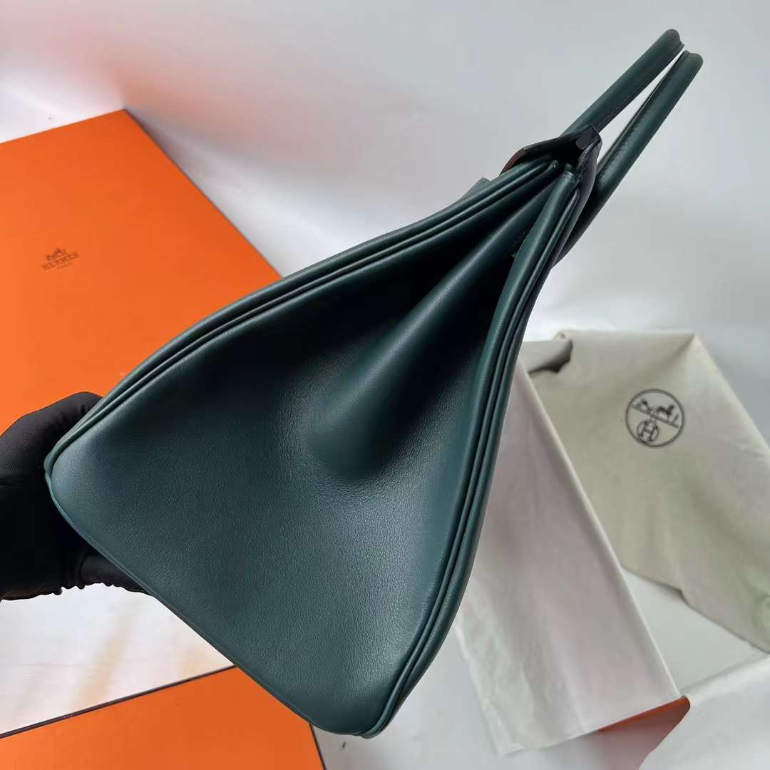 Hermès（爱马仕）Birkin 铂金包 Swift 6O 松柏绿 金扣 40cm 全手工蜡线缝 Ghw
