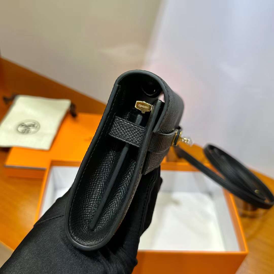 Hermès（爱马仕）Kelly to go epsom ck89 黑色 金扣 20cm 全手工蜡线缝 ghw
