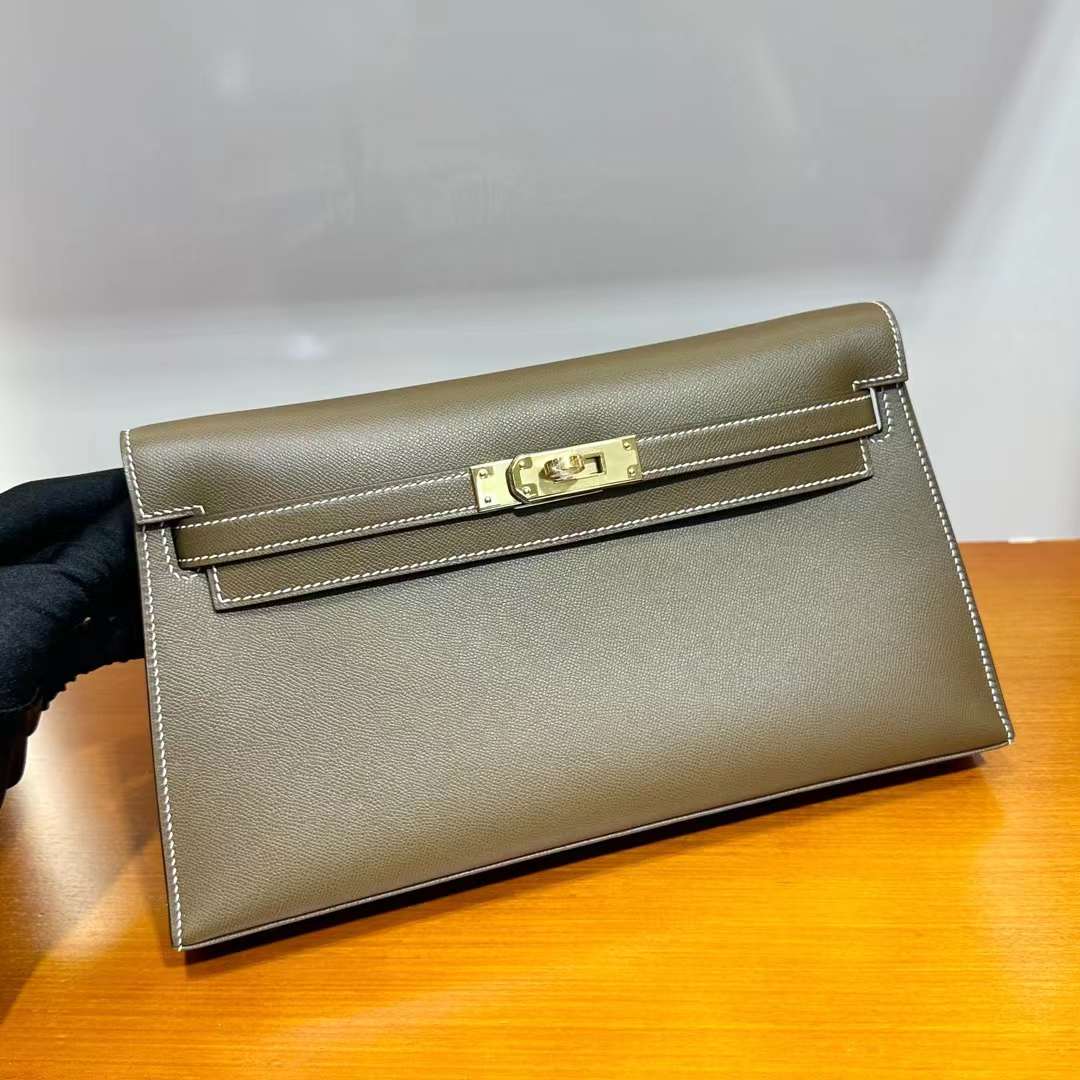 Hermès（爱马仕）Kelly elan Madame Ck18 大象灰 金扣 27cm 全手工蜡线缝 Ghw
