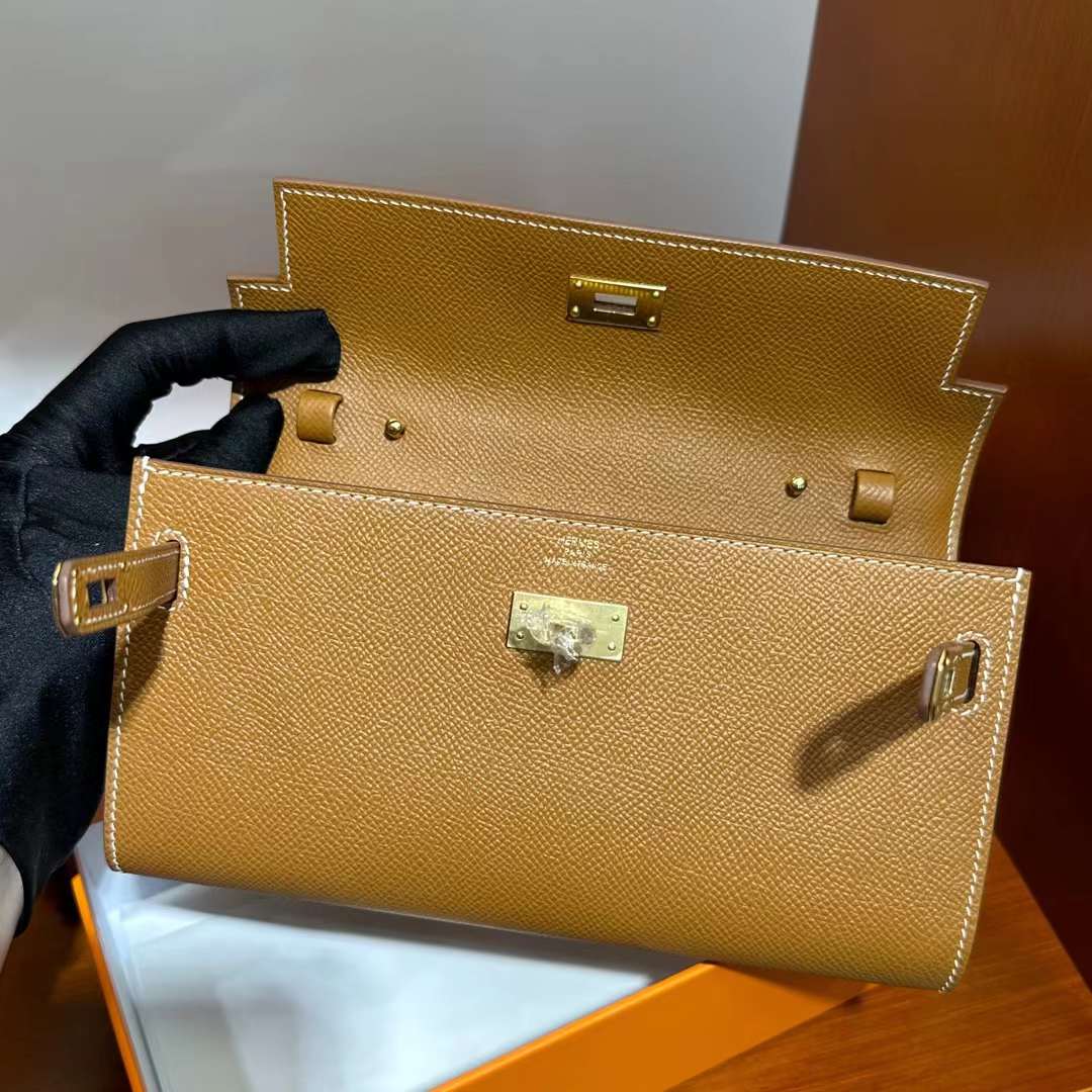 Hermès（爱马仕）Kelly to go epsom ck37 金棕色 金扣 20cm 全手工蜡线缝 ghw