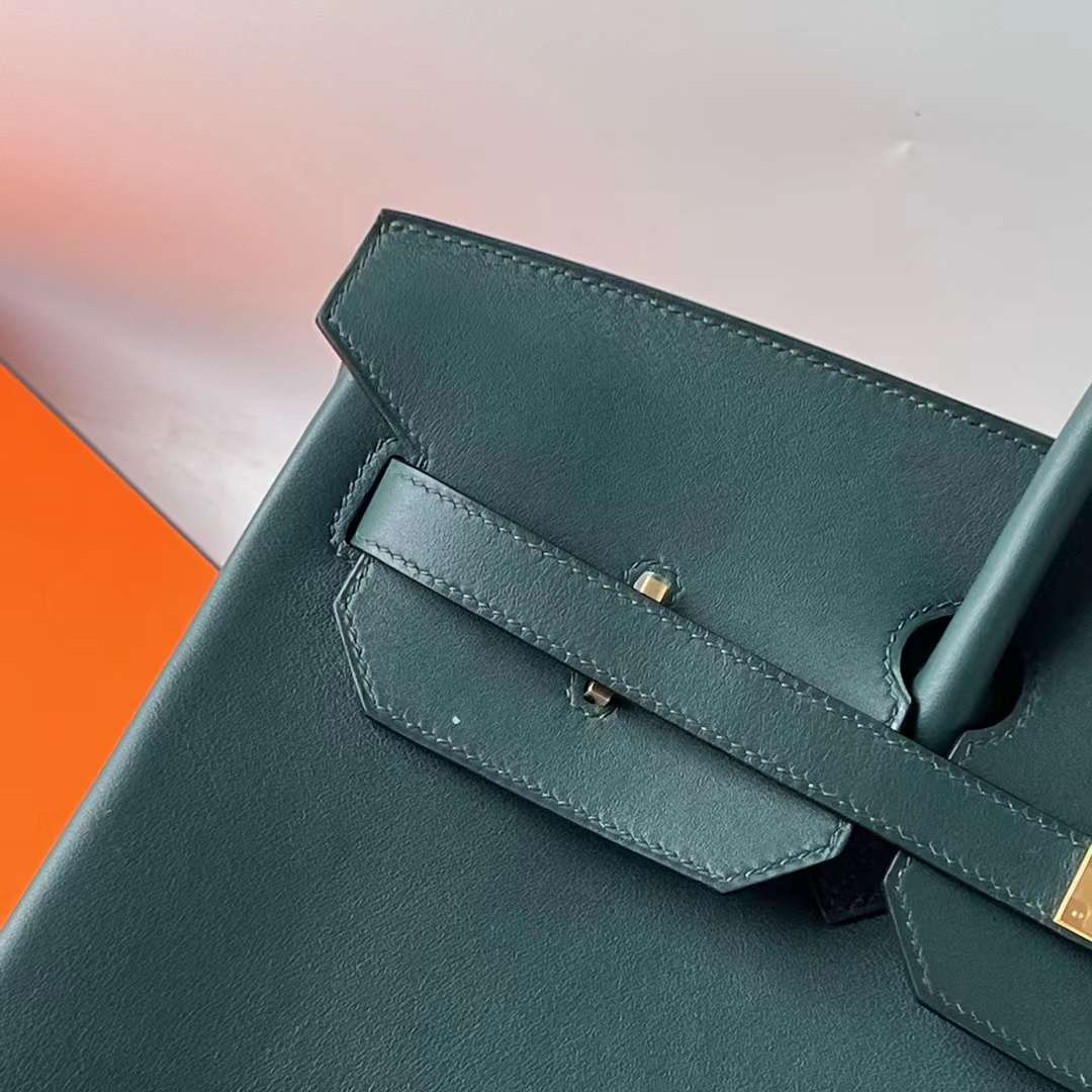 Hermès（爱马仕）Birkin 铂金包 Swift 6O 松柏绿 金扣 40cm 全手工蜡线缝 Ghw