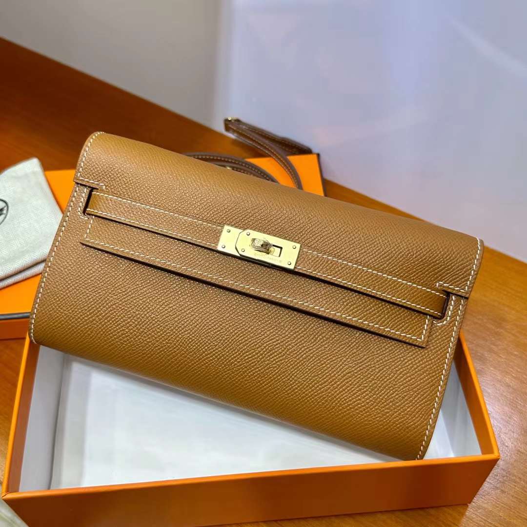 Hermès（爱马仕）Kelly to go epsom ck37 金棕色 金扣 20cm 全手工蜡线缝 ghw