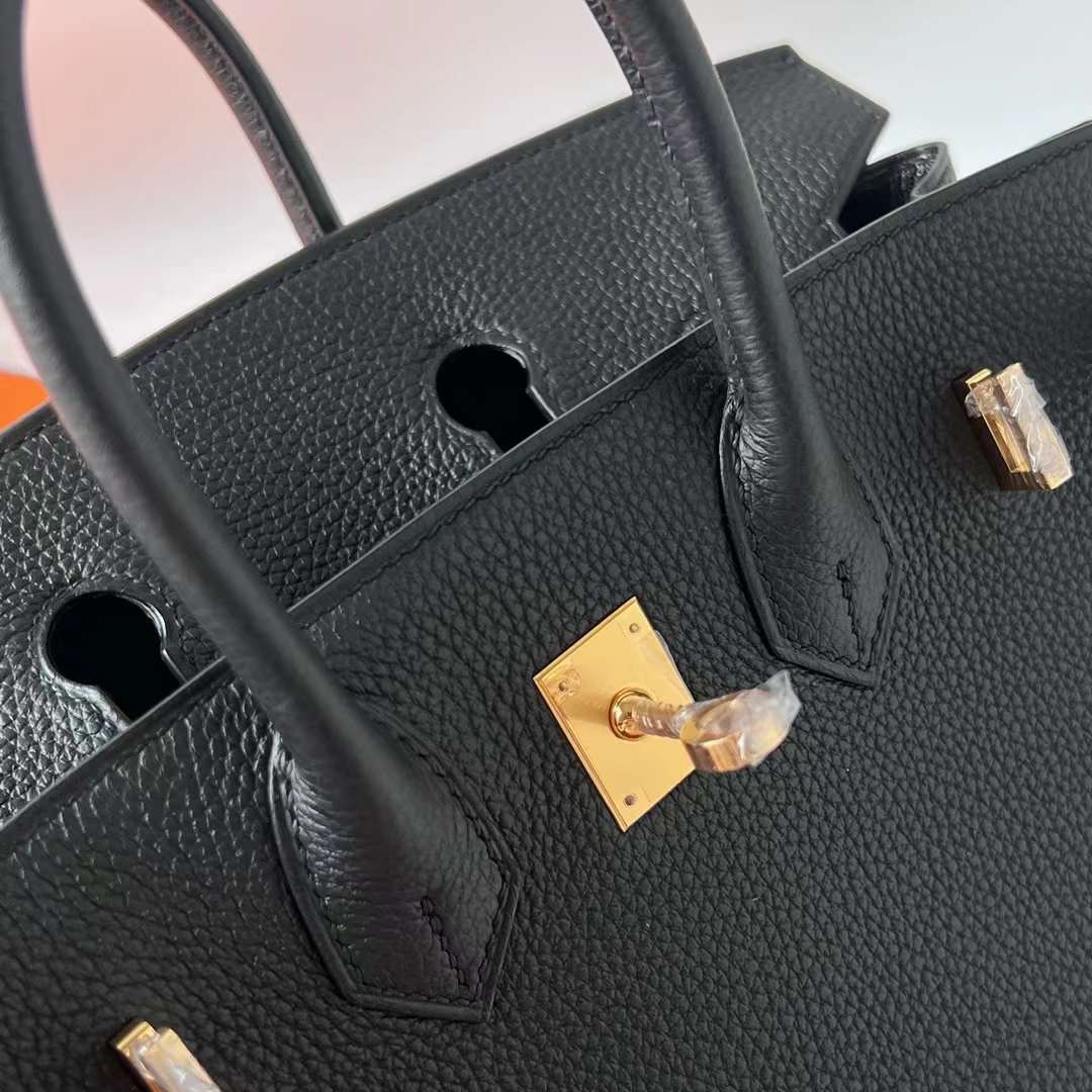 Hermès（爱马仕）Birkin 铂金包 Togo皮 顶级小牛皮 Ck89 黑色 金扣 25cm 全手工蜡线缝 Ghw
