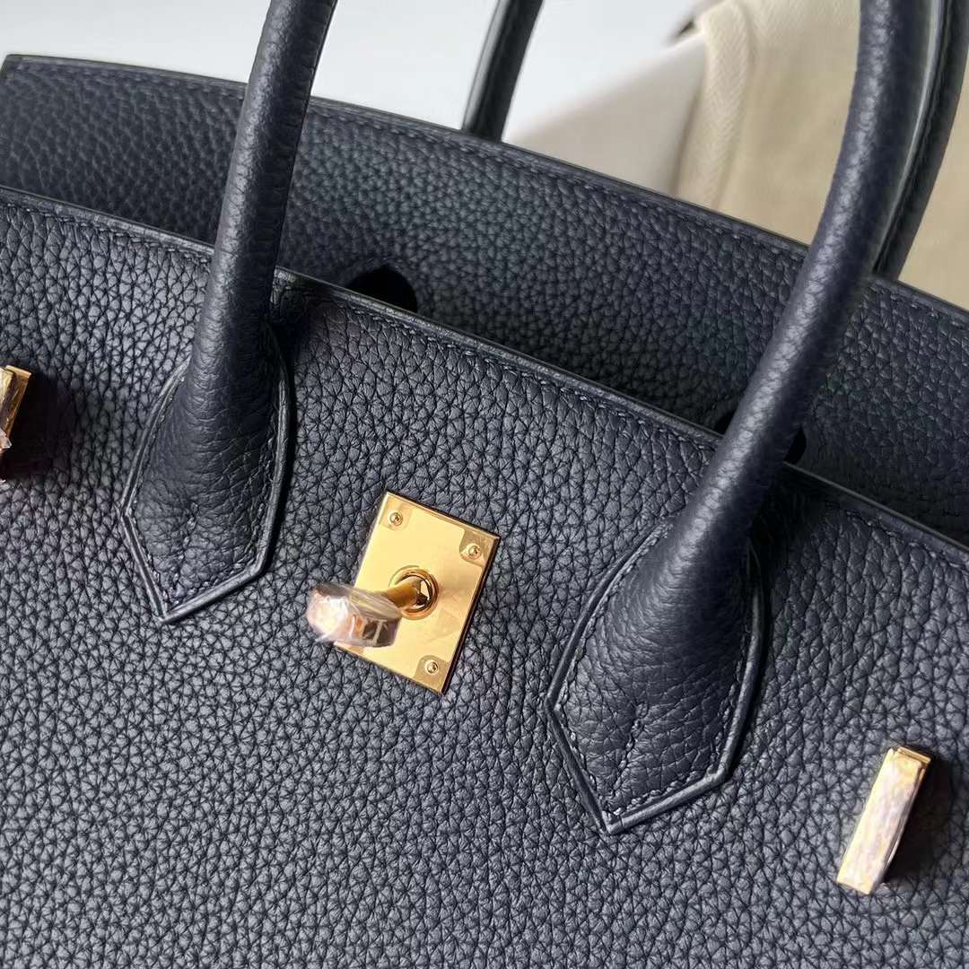 Hermès（爱马仕）Birkin 铂金包 Togo 顶级小牛皮 2Z 午夜蓝 金扣 25cm 全手工蜡线缝 Ghw