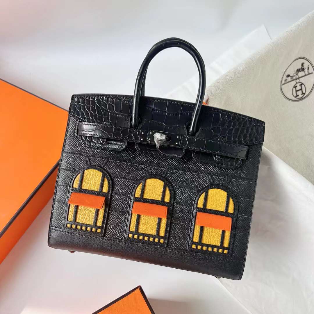 Hermès（爱马仕）Birkin 小房子 So Black 黑色 黑扣 20cm 全手工蜡线缝制