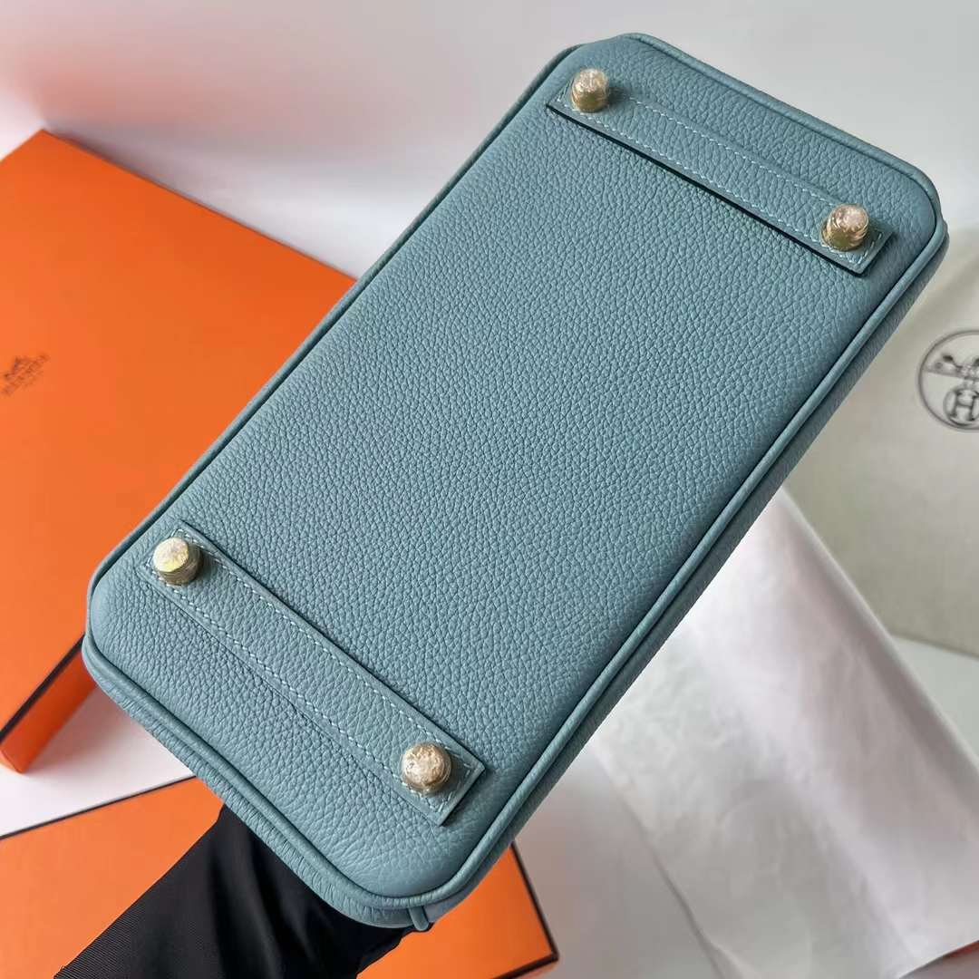 Hermès（爱马仕）Birkin 铂金包 Togo皮 顶级小牛皮 7G 天青色 金扣 25cm 全手工蜡线缝 Ghw