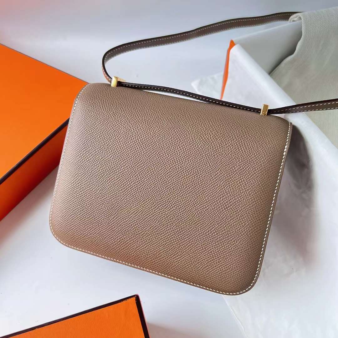Hermès（爱马仕）Constance 空姐包 Epsom Ck18 大象灰 金扣 19cm 全手工蜡线缝 Ghw