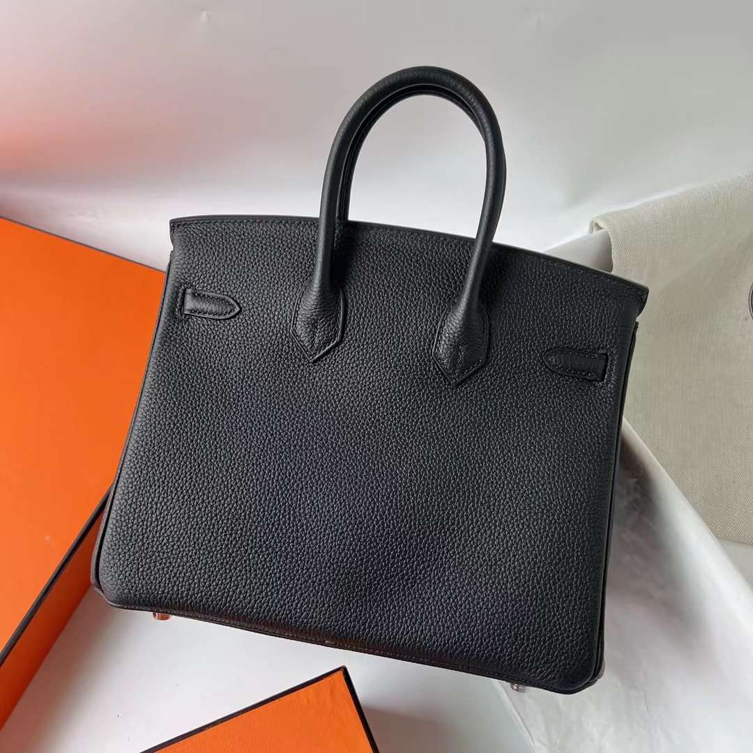 Hermès（爱马仕） Birkin 铂金包 Togo皮 顶级小牛皮 Ck89 黑色 银扣 25cm 全手工蜡线缝 Phw