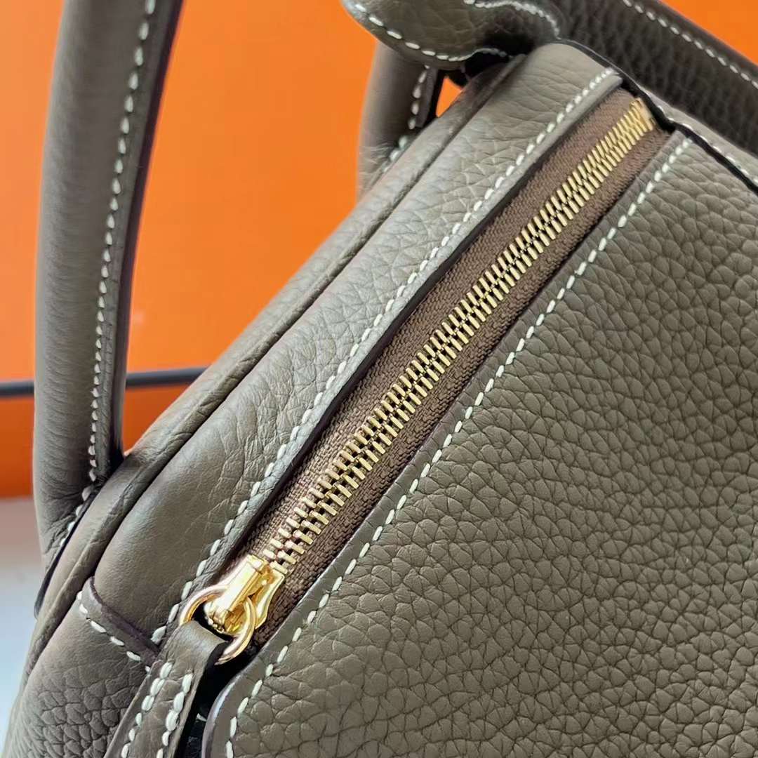Hermès（爱马仕）Lindy 琳迪包 Clemence Ck18 大象灰 金扣 26cm 全手工蜡线缝制 Ghw