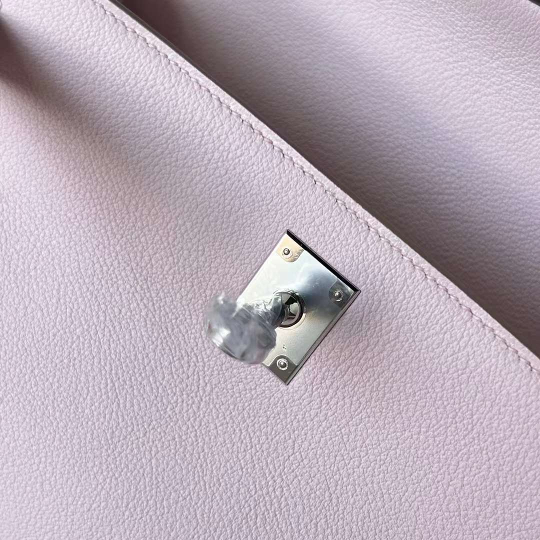 Hermès（爱马仕）Mini Kelly Pochette Swift 09 梦幻粉紫 银扣 22cm 全手工蜡线缝 Phw