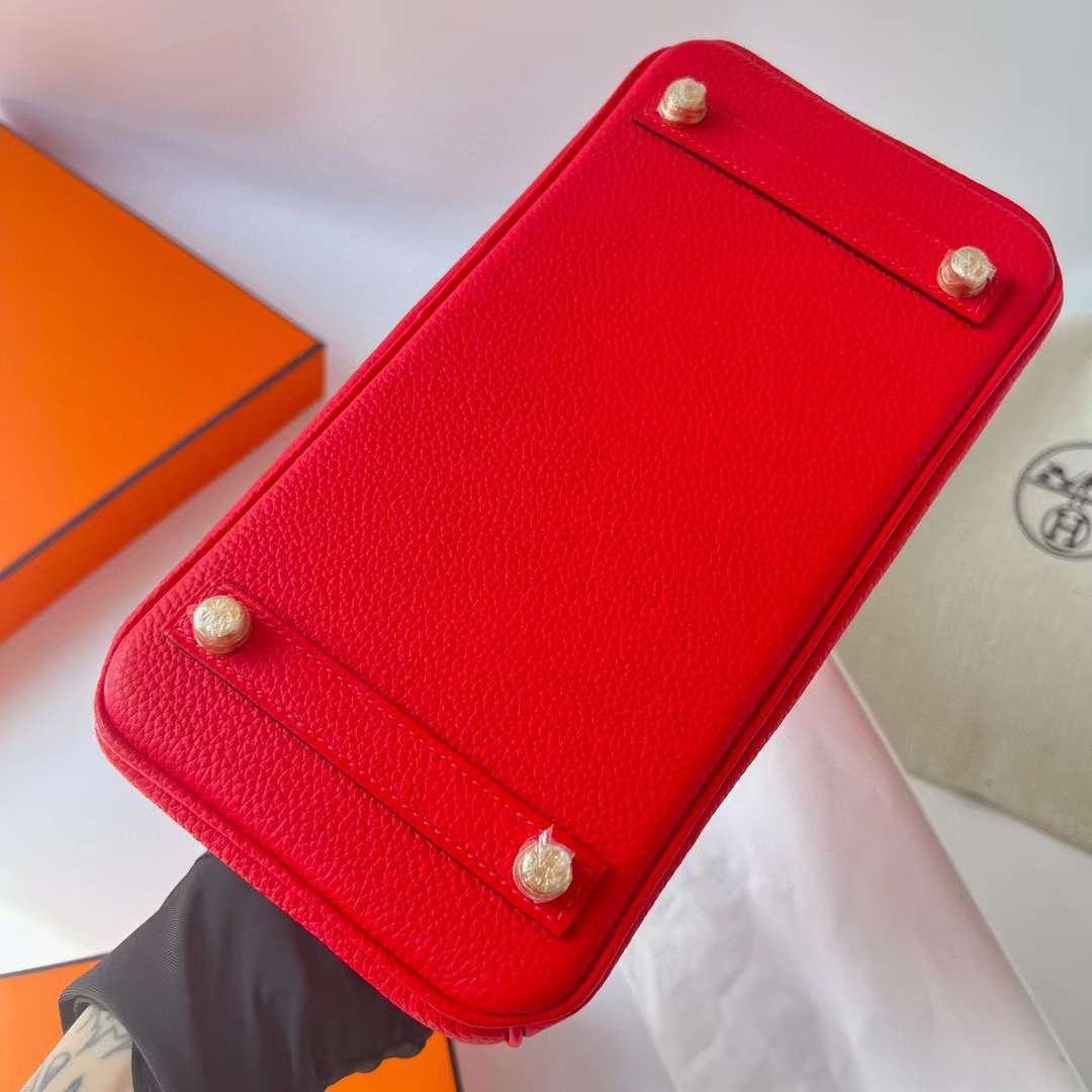 Hermès（爱马仕）Birkin 铂金包 Togo 顶级小牛皮 S3 心红色 金扣 25cm 全手工蜡线缝 Ghw