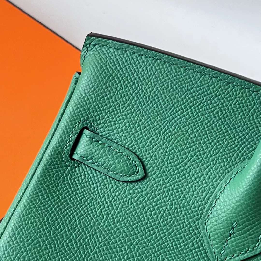 Hermès（爱马仕） Birkin 铂金包 Epsom 掌纹皮 U4 丝绒绿 金扣 25cm 全手工蜡线缝 Ghw