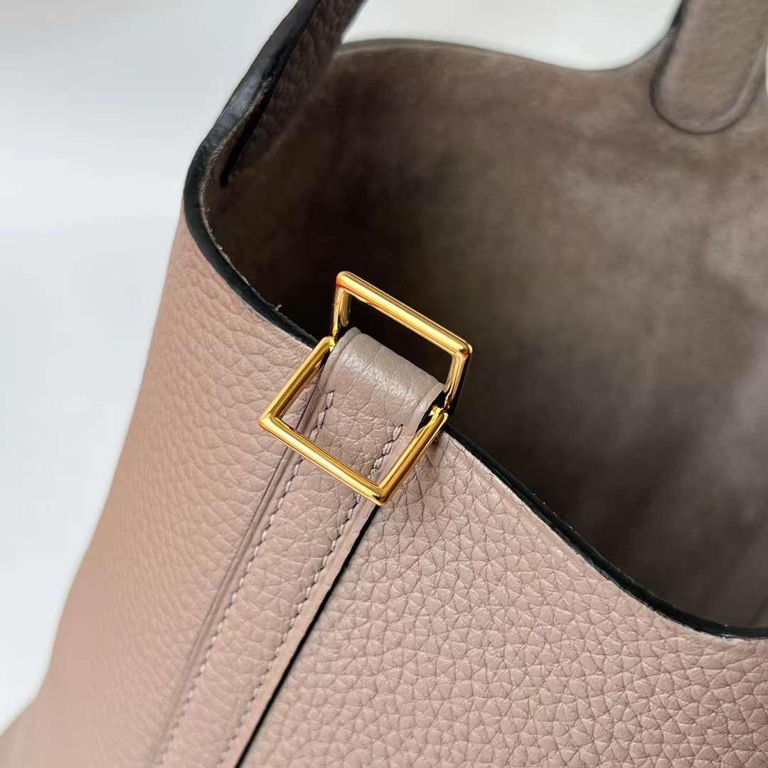 Hermès（爱马仕）Picotin 菜篮子 Clemence 原TC大牛皮 M8 沥青灰 金扣 Ghw 18cm