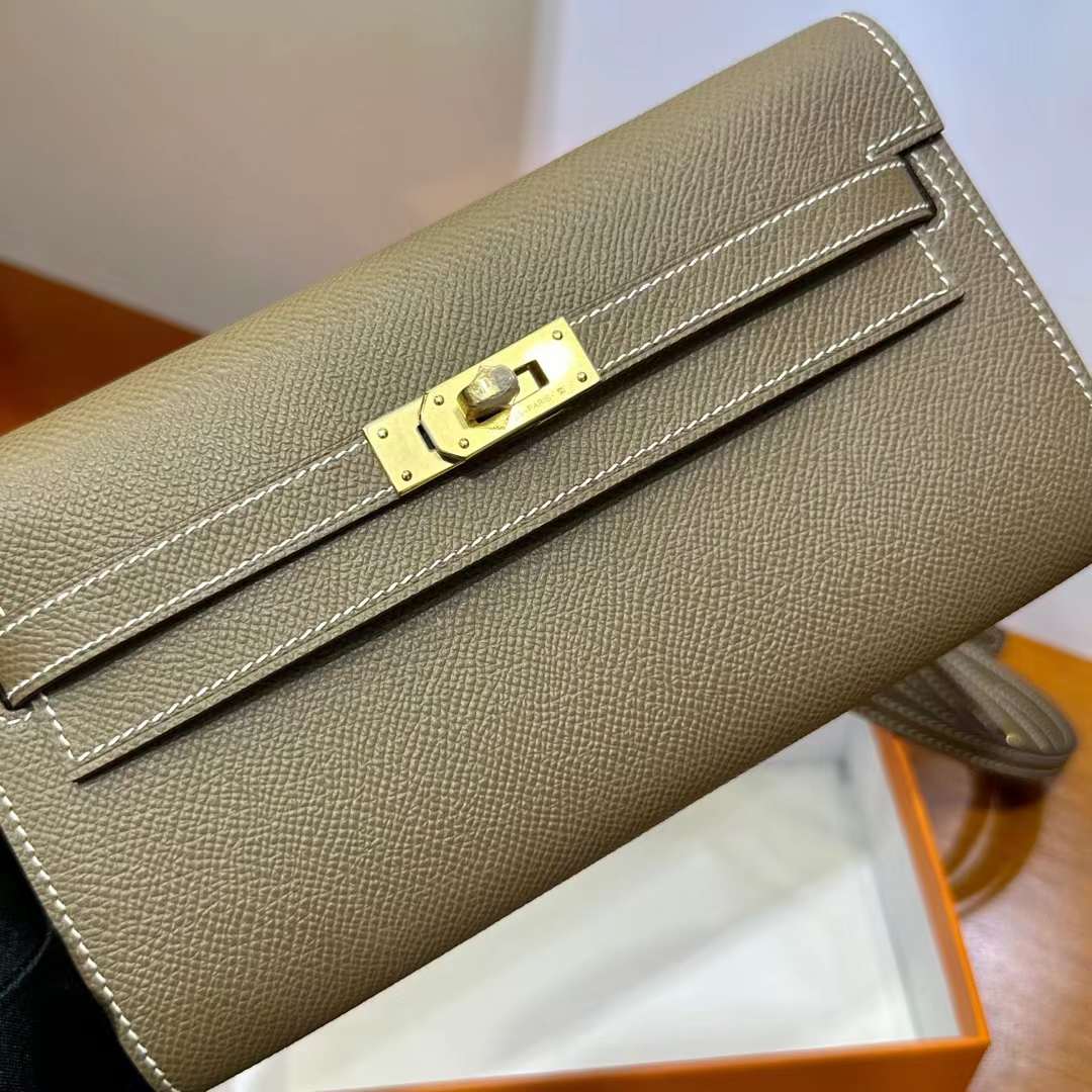 Hermès（爱马仕）Kelly to go epsom ck18 大象灰 金扣 20cm 全手工蜡线缝 ghw