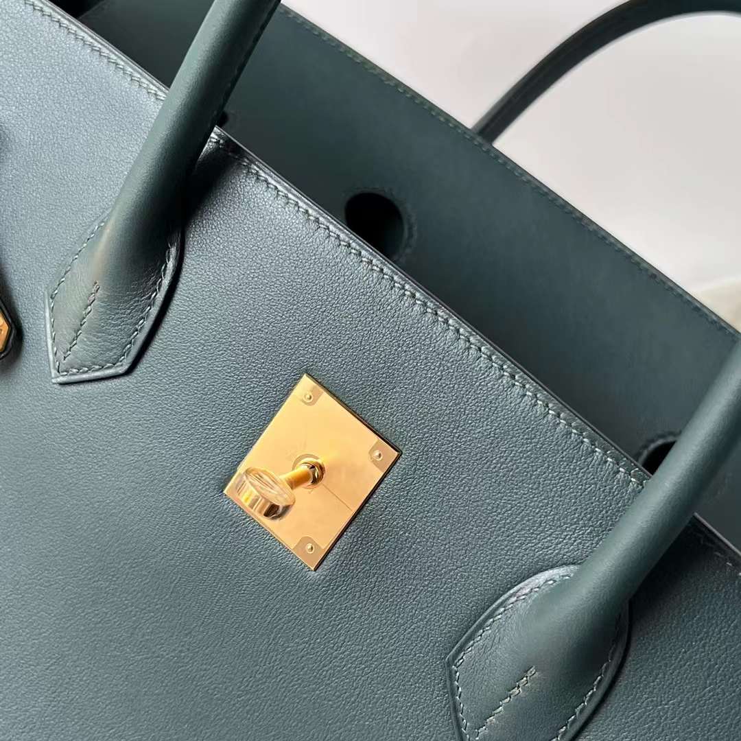 Hermès（爱马仕）Birkin 铂金包 Swift 6O 松柏绿 金扣 40cm 全手工蜡线缝 Ghw