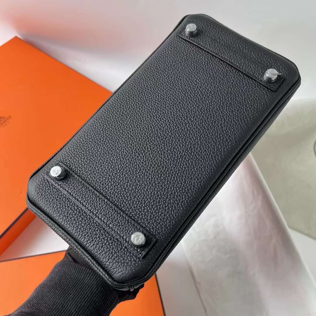 Hermès（爱马仕） Birkin 铂金包 Togo皮 顶级小牛皮 Ck89 黑色 银扣 25cm 全手工蜡线缝 Phw