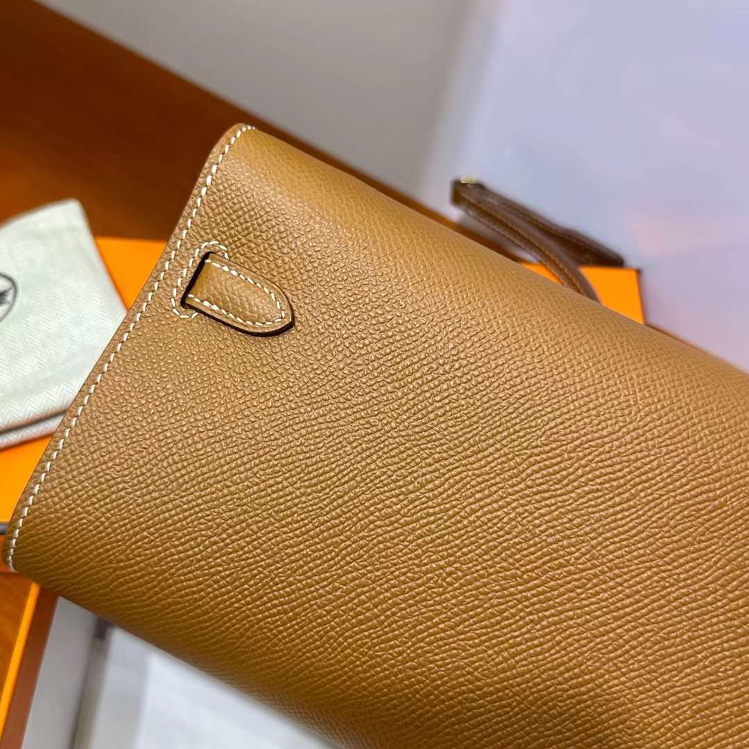 Hermès（爱马仕）Kelly to go epsom ck37 金棕色 金扣 20cm 全手工蜡线缝 ghw