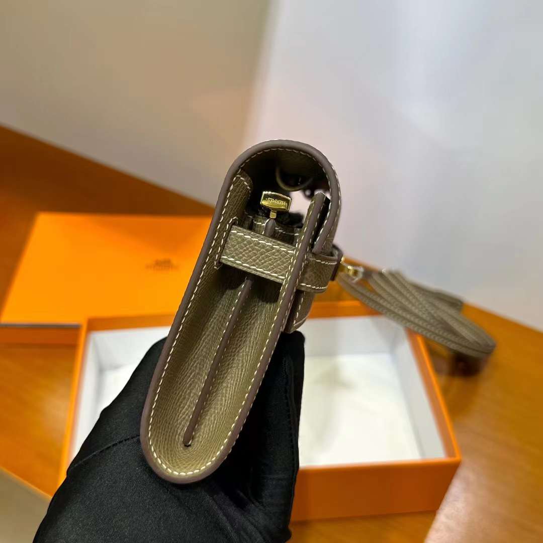 Hermès（爱马仕）Kelly to go epsom ck18 大象灰 金扣 20cm 全手工蜡线缝 ghw