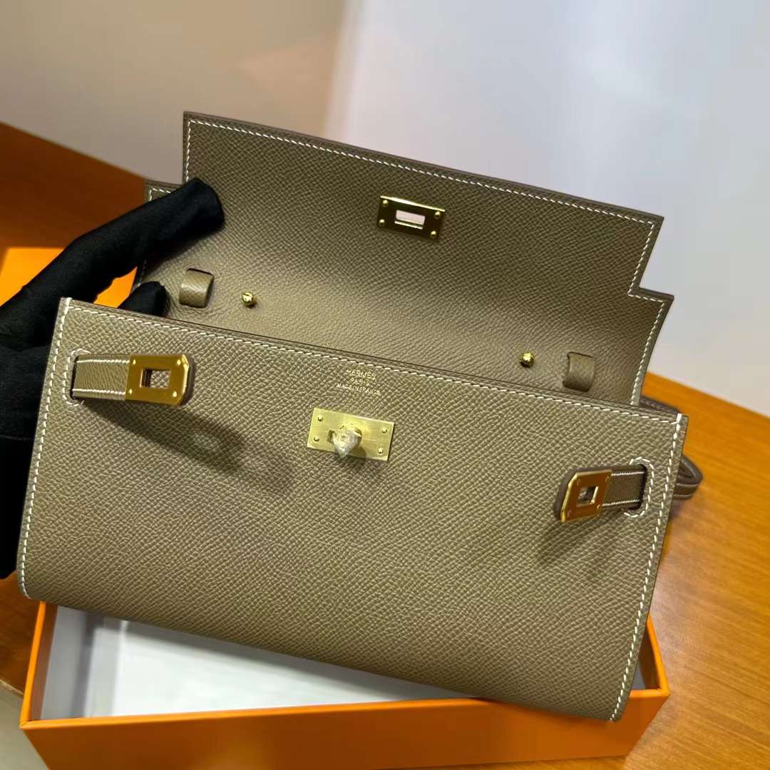 Hermès（爱马仕）Kelly to go epsom ck18 大象灰 金扣 20cm 全手工蜡线缝 ghw