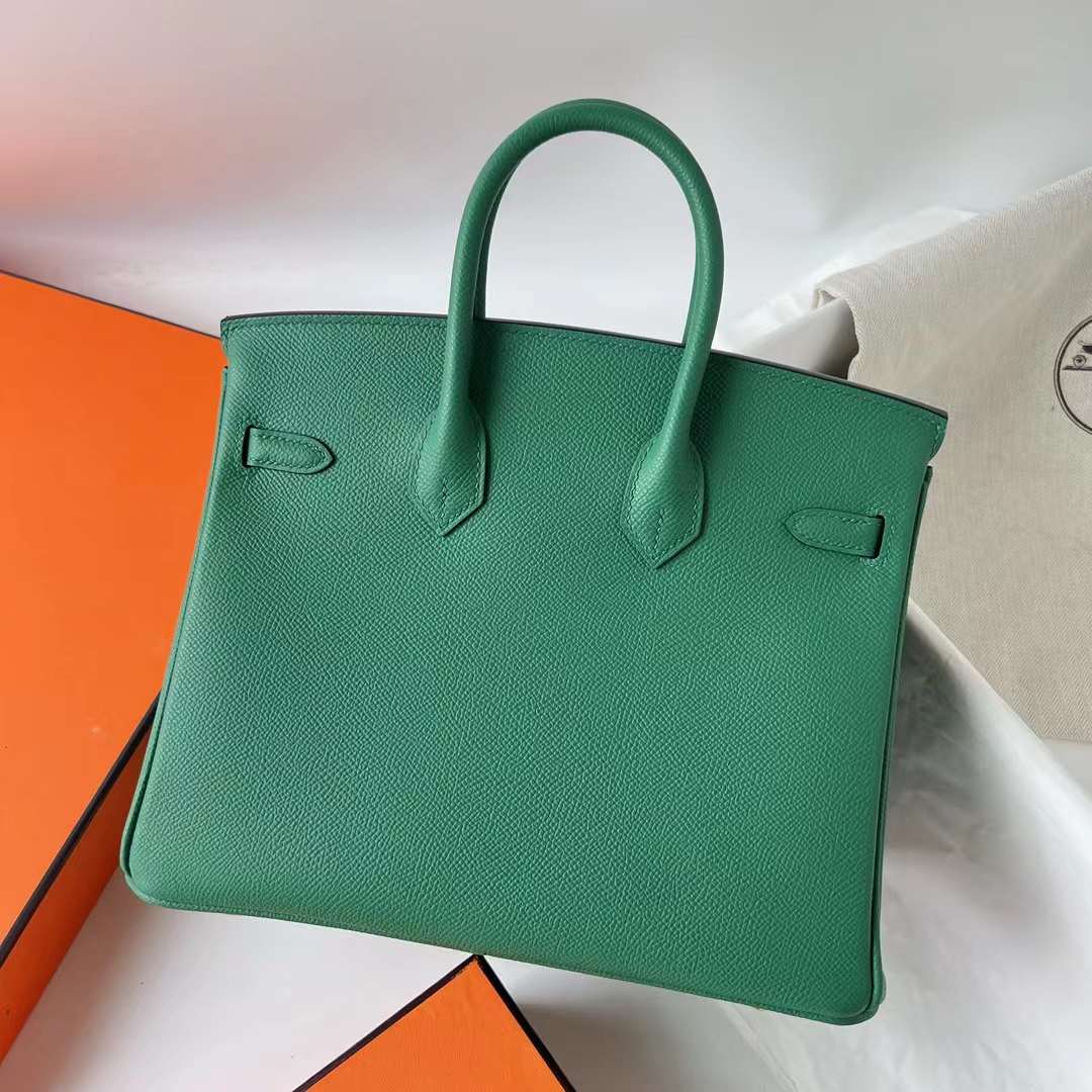 Hermès（爱马仕） Birkin 铂金包 Epsom 掌纹皮 U4 丝绒绿 金扣 25cm 全手工蜡线缝 Ghw
