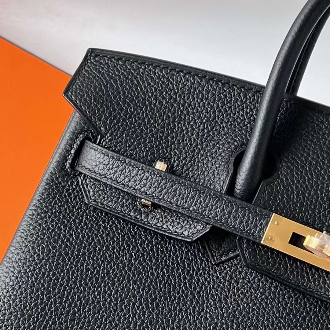Hermès（爱马仕）Birkin 铂金包 Togo皮 顶级小牛皮 Ck89 黑色 金扣 25cm 全手工蜡线缝 Ghw