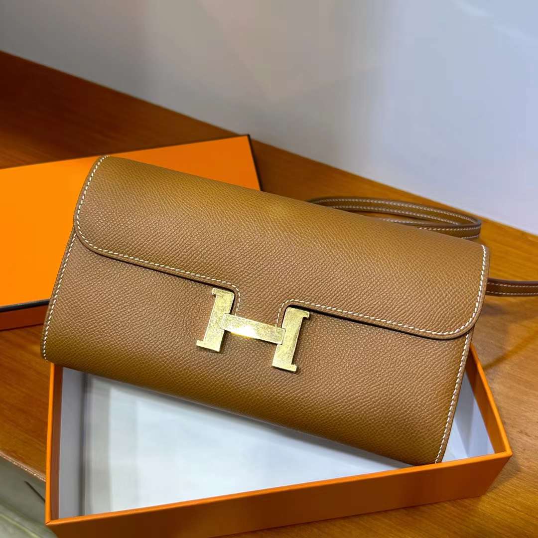 Hermès（爱马仕）Constance to go epsom ck37 金棕色 金扣 20cm 全手工蜡线缝 ghw