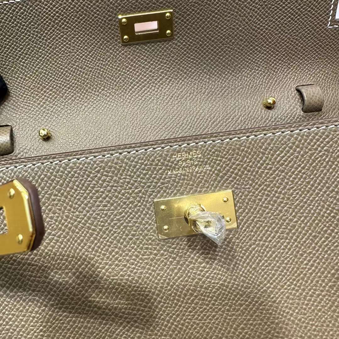 Hermès（爱马仕）Kelly to go epsom ck18 大象灰 金扣 20cm 全手工蜡线缝 ghw