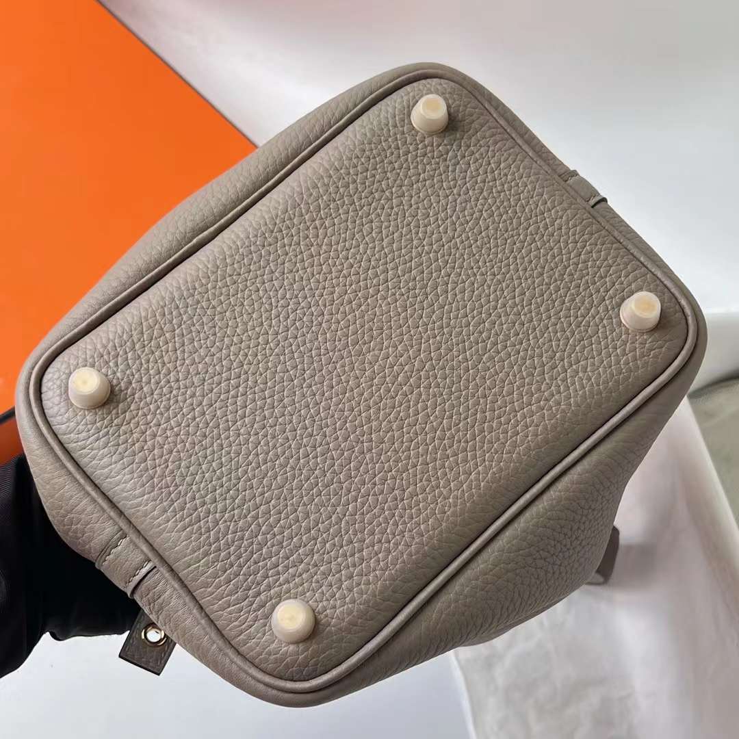 Hermès（爱马仕）Picotin 菜篮子 Clemence 原TC大牛皮 M8 沥青灰 金扣 Ghw 18cm