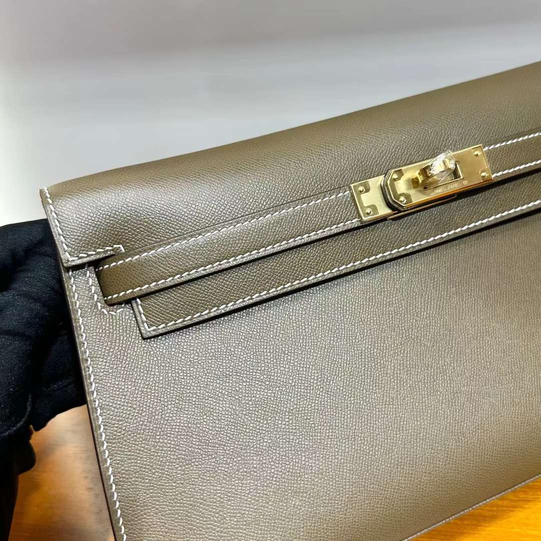 Hermès（爱马仕）Kelly elan Madame Ck18 大象灰 金扣 27cm 全手工蜡线缝 Ghw