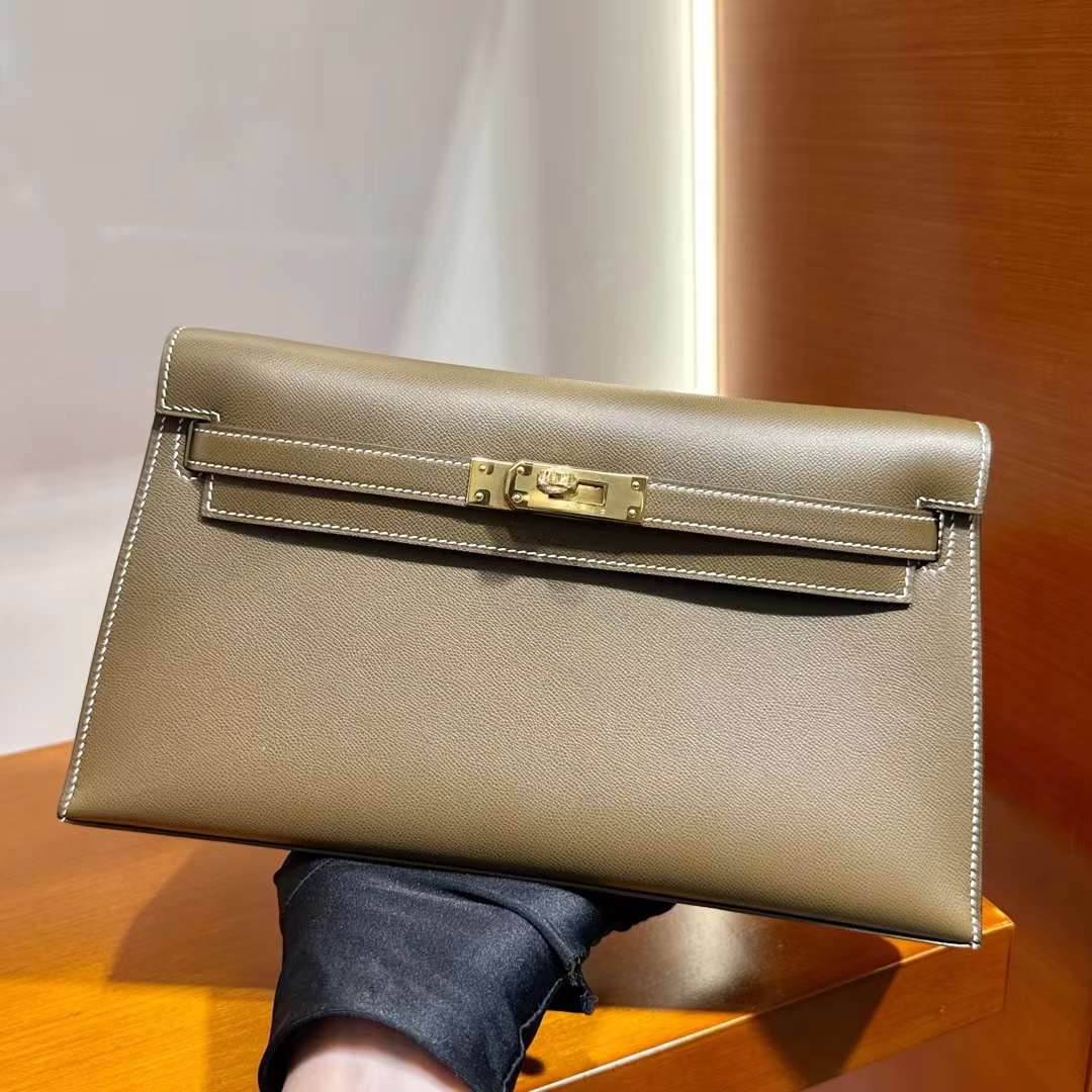 Hermès（爱马仕）Kelly elan Madame Ck18 大象灰 金扣 27cm 全手工蜡线缝 Ghw
