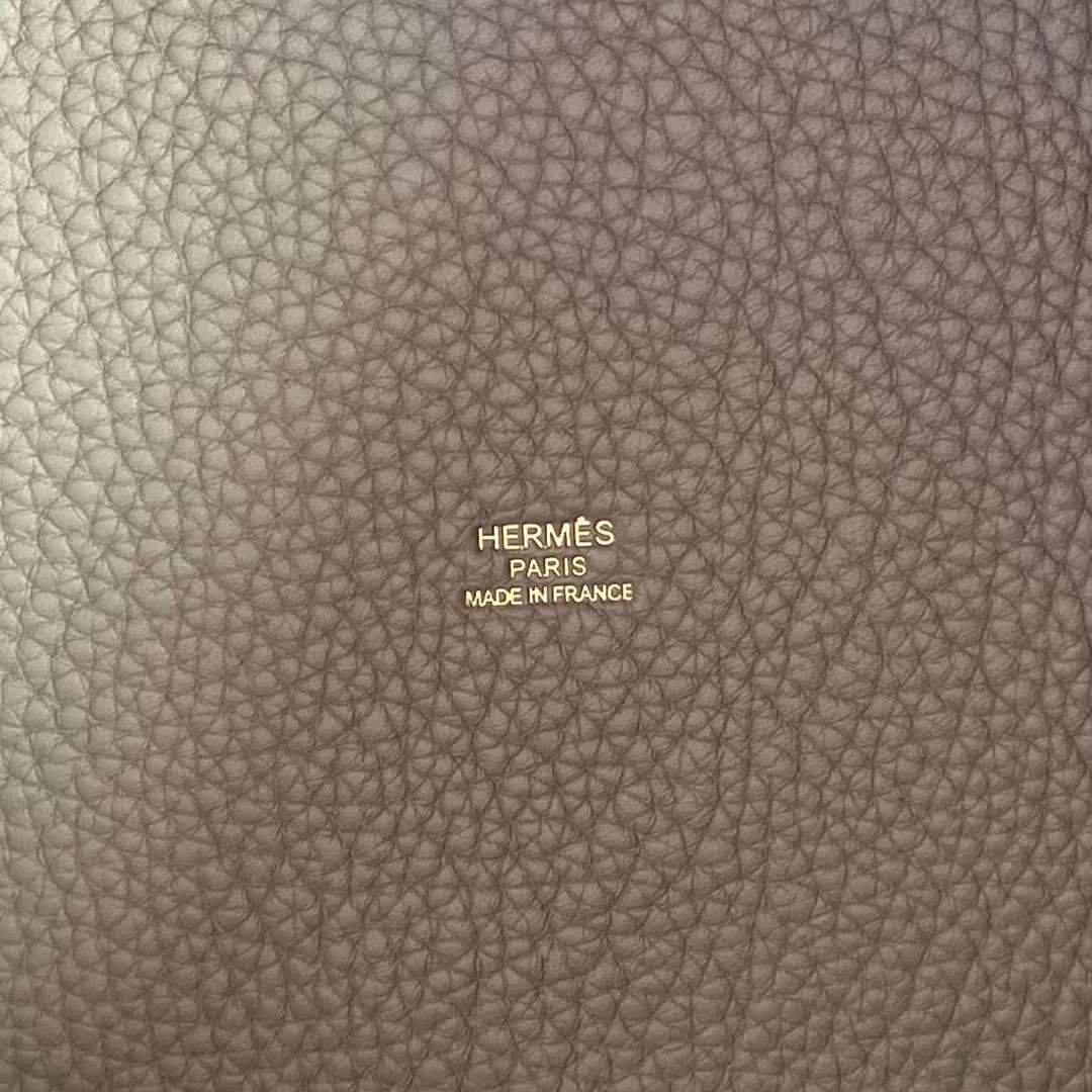Hermès（爱马仕）Picotin 菜篮子 Clemence 原TC大牛皮 M8 沥青灰 金扣 Ghw 18cm