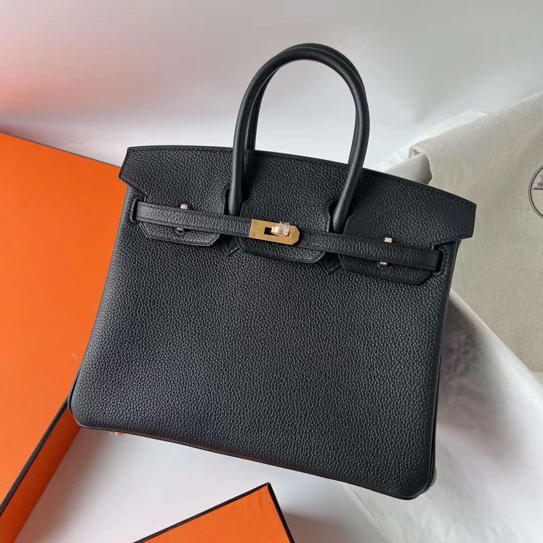Hermès（爱马仕）Birkin 铂金包 Togo皮 顶级小牛皮 Ck89 黑色 金扣 25cm 全手工蜡线缝 Ghw
