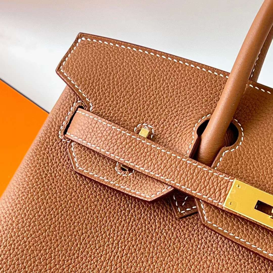 Hermès（爱马仕）Birkin 铂金包 Togo Ck37 金棕色 金扣 30cm 全手工蜡线缝 Ghw