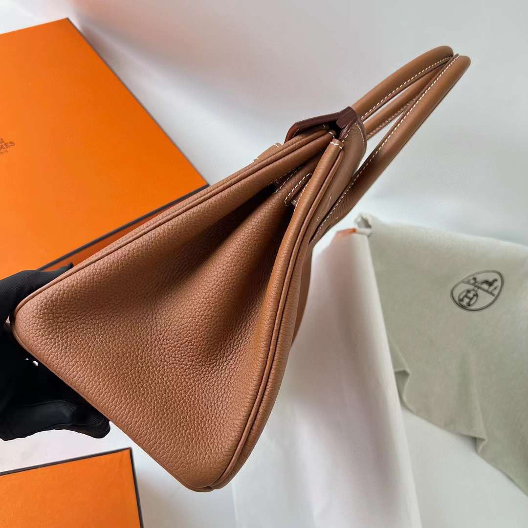 Hermès（爱马仕）Birkin 铂金包 Togo Ck37 金棕色 金扣 30cm 全手工蜡线缝 Ghw