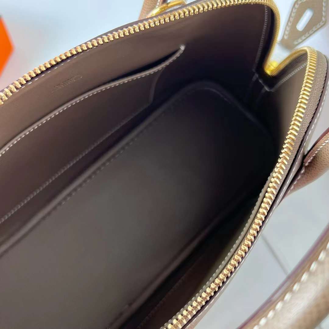 Hermès（爱马仕）Bolide 保龄球包 Epsom ck18 大象灰 金扣 25cm 全手工蜡线缝 Ghw