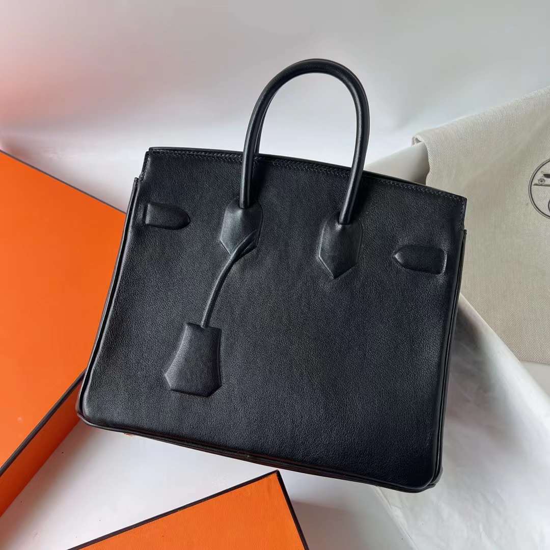 Hermès（爱马仕）Birkin Shadow Swift 幻影包 Ck89 黑色 Noir 银扣 25cm 全手工蜡线缝 Phw