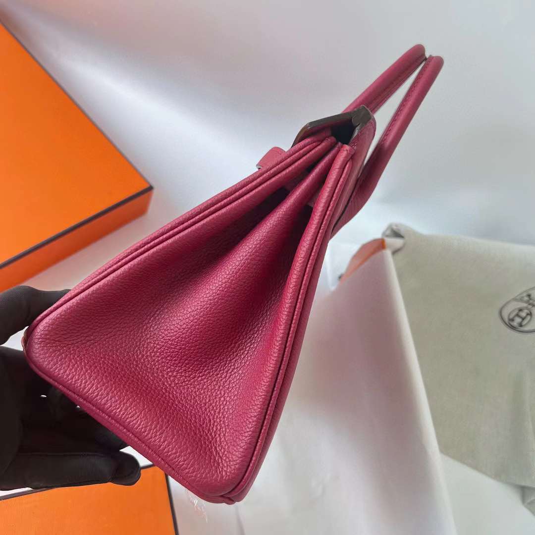 Hermès（爱马仕）Birkin 铂金包 Togo皮 K1 石榴红 金扣 25cm 全手工蜡线缝 Ghw