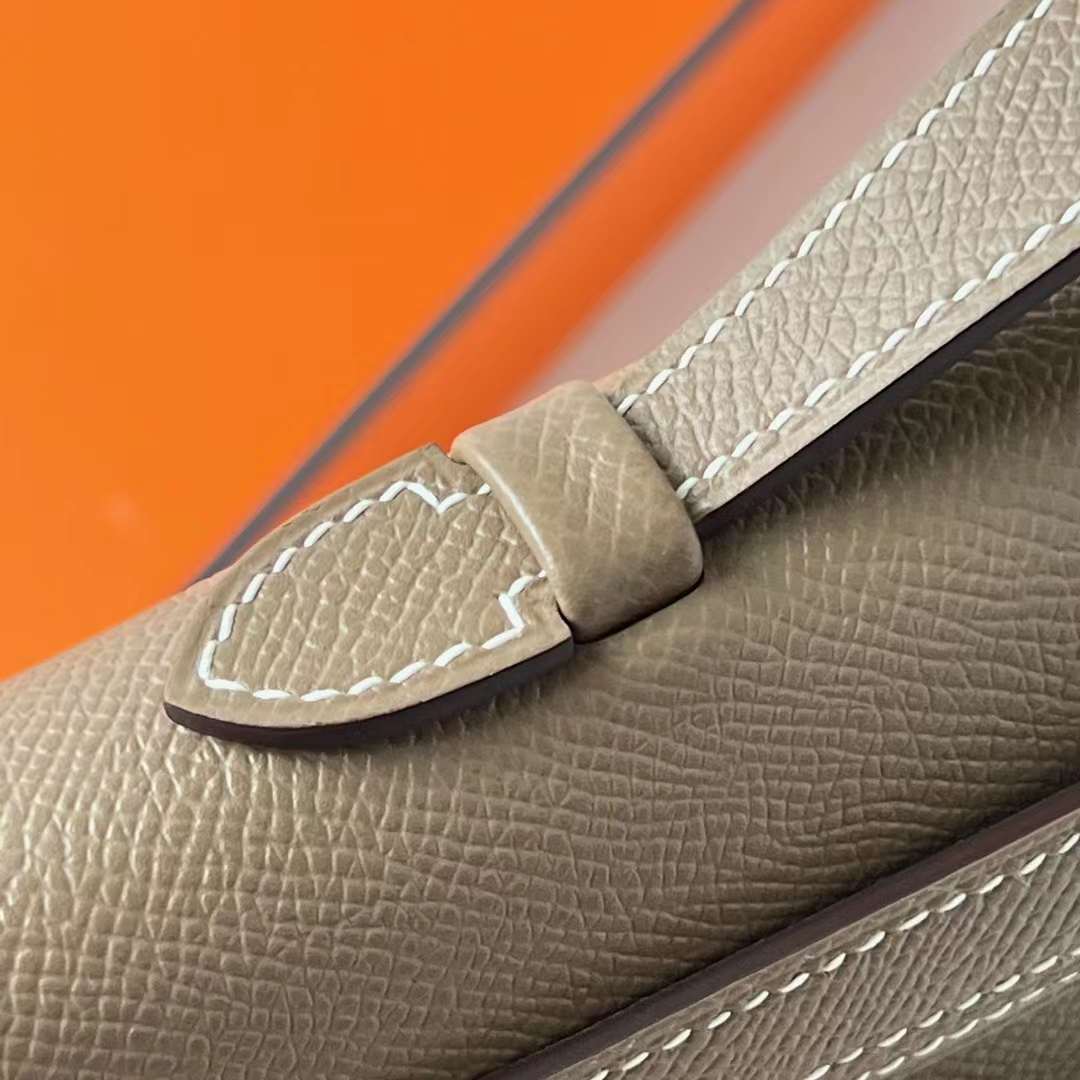 Hermès（爱马仕）Kelly cut 手拿包 Epsom Ck18 大象灰 金扣 31cm 全手工蜡线缝 Ghw