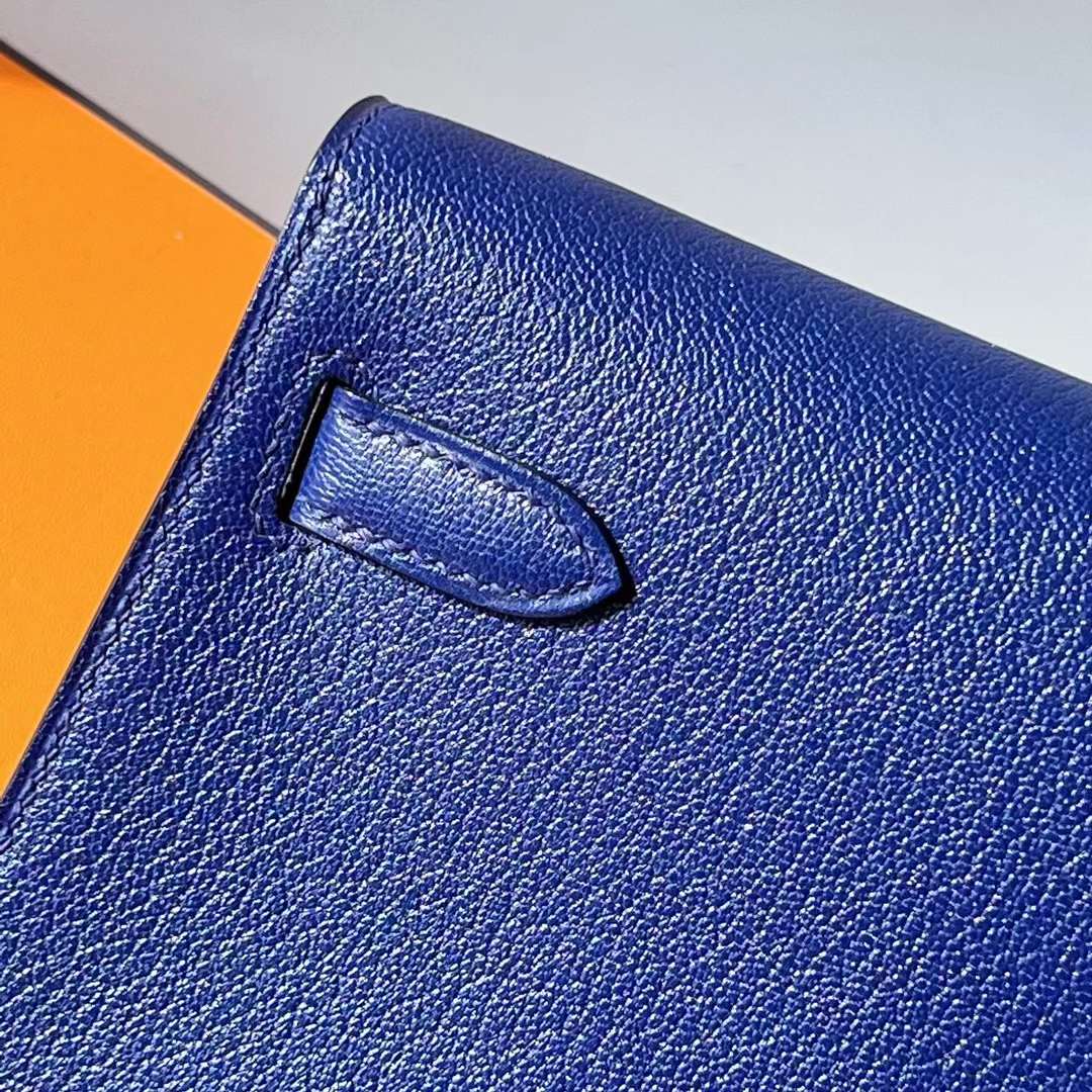 Hermès（爱马仕）Kelly elan Chevre 进口山羊皮 Ck73 宝石蓝 银扣 27cm 全手工蜡线缝 Phw