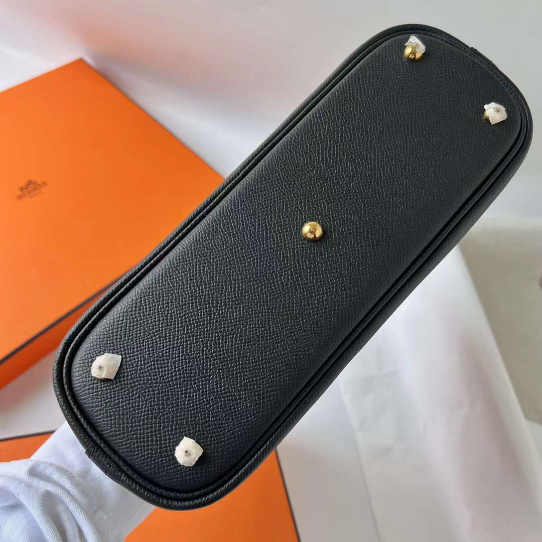 Hermès（爱马仕）Bolide 保龄球包 Epsom ck89 黑色 金扣 25cm 全手工蜡线缝 Ghw