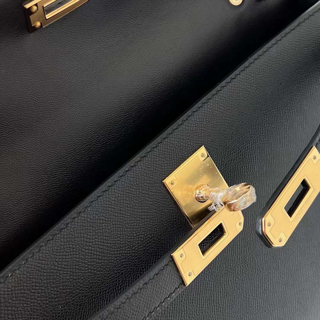 Hermès（爱马仕）Kelly elan Madame Ck89 黑色 金扣 27cm 全手工蜡线缝 Ghw