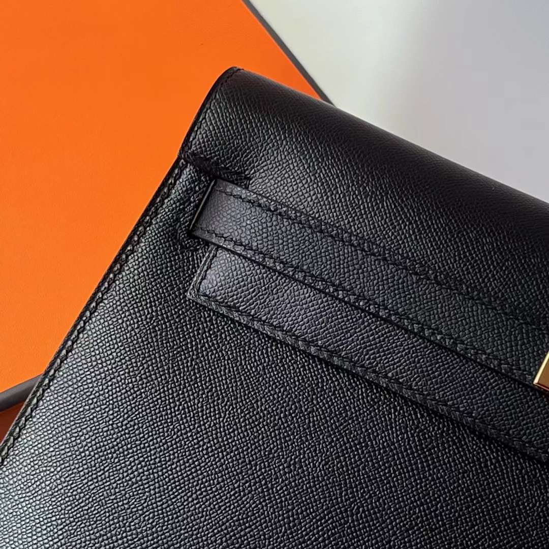 Hermès（爱马仕）Kelly elan Madame Ck89 黑色 金扣 27cm 全手工蜡线缝 Ghw