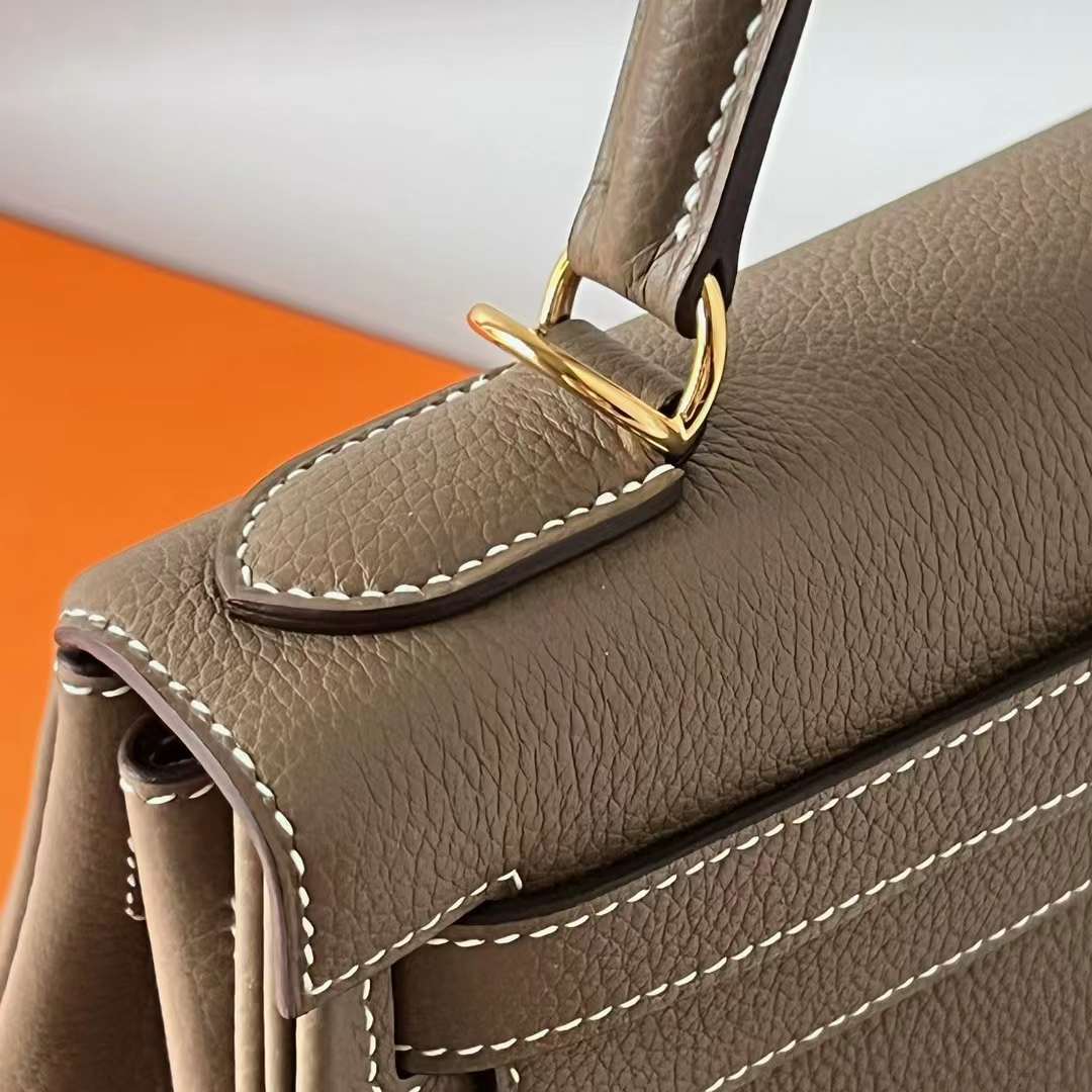Hermès（爱马仕）Kelly 凯莉包 Togo皮 Ck18 大象灰 金扣 28cm 全手工蜡线缝 Ghw
