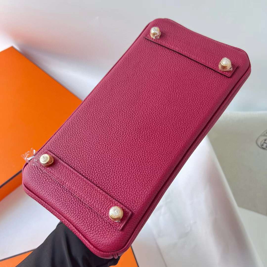 Hermès（爱马仕）Birkin 铂金包 Togo皮 K1 石榴红 金扣 25cm 全手工蜡线缝 Ghw