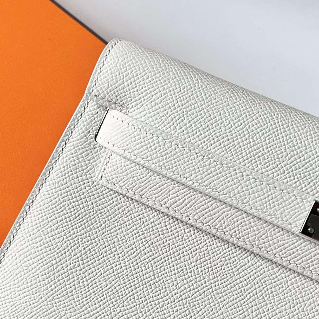 Hermès（爱马仕）Kelly elan Epsom 01 纯白 银扣 27cm 全手工蜡线缝 Phw