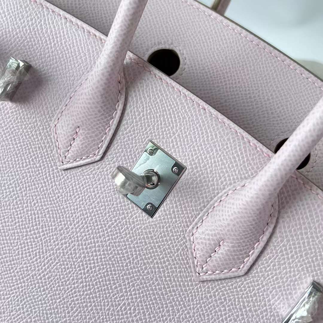 Hermès（爱马仕）Birkin 铂金包 Sellier Epsom 09 梦幻粉紫 银扣 25cm 全手工蜡线缝 Phw